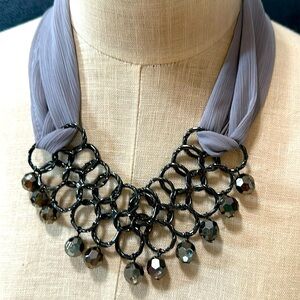 Vintage Silver Beaded Collar Choker Style Necklace